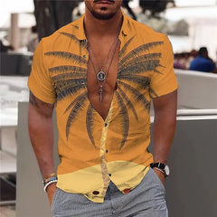 2024 Summer Hawaiian Men's Shirt Vacation Daily Slim-fit Top Gym