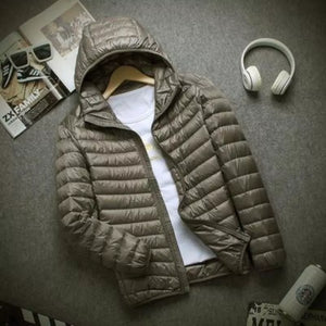 New Brand Autumn Winter Light Down Jacket Men's Fashion Hooded Short