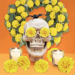 10Pcs Mexican Marigold Artificial Flowers For Day Of The Dead Diwali