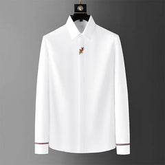 Autumn High Quality Men Long Sleeve Shirts For Man Turn Down Fashion