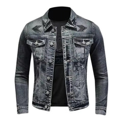 Men's Vintage Denim Jacket High Street Trend Loose Street Riding Biker