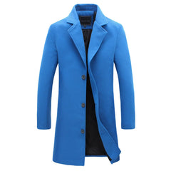 Single Breasted Lapel Long Coat Jacket Fashion Autumn Winter Casual