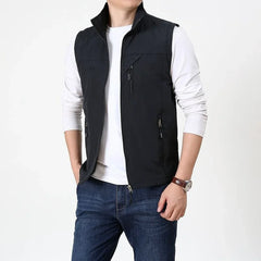 Summer Thin Vest Jacket Men Outdoor Casual Clothes Lightweight Short