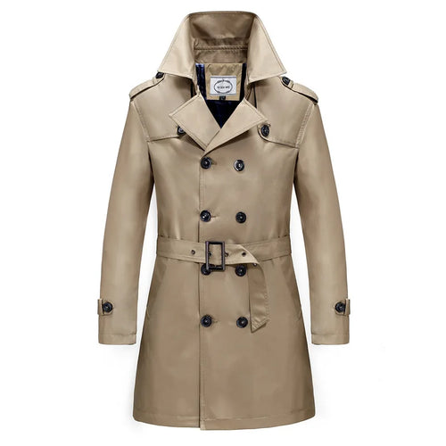 2024 Men's Long Trench Jacket Coats Spring Autumn British Style