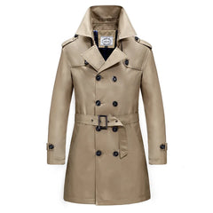 2024 Men's Long Trench Jacket Coats Spring Autumn British Style