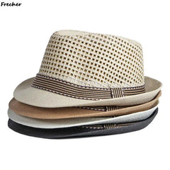 British Men Beach Sun Hats Summer Cowboy Fedora Retro Jazz Hat