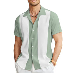 Fashion summer 2024 men's shirt bowling shirt button shirt casual