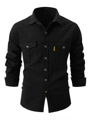 Cross-Border New Autumn And Winter Men's Shirt Fine Flow Cotton Casual