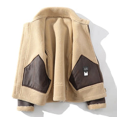 Fur Men's Autumn Winter Thickening High-end Brand Leather Jacket /