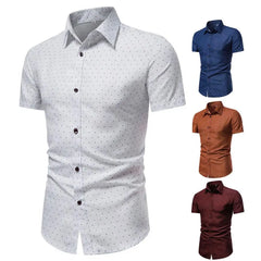 Summer Shirt Terrific Dot Print Summer Shirt Slim Fit Men Top