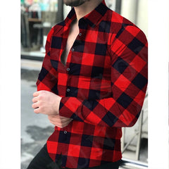 Men's shirt pattern shirt 3D printing plus size street daily long