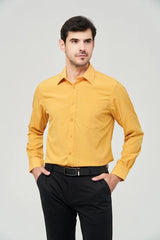 Orange Mens Dress Shirts 2023 Autumn New Regular Fit Stretch Shirt Men