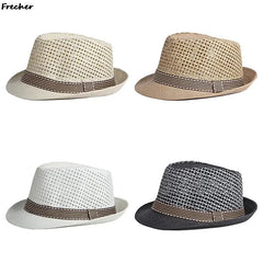 British Men Beach Sun Hats Summer Cowboy Fedora Retro Jazz Hat