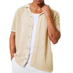 2024 New European and American men's Casual Knitted Cardigan Summer