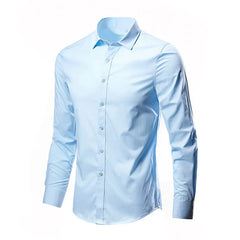 Men's Formal Shirt Long Sleeve Non-Iron Business Slim Fit Korean Work