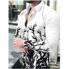 Men's shirt pattern shirt 3D printing plus size street daily long