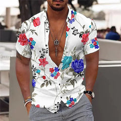 2023 Coconut Tree Shirts For Men 3d Printed Men's Hawaiian Shirt Beach