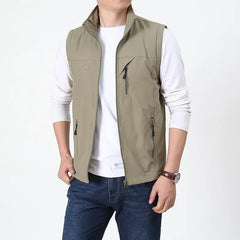 Summer Thin Vest Jacket Men Outdoor Casual Clothes Lightweight Short