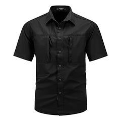 Summer Men Short Sleeve Cargo Breathable Shirt Men Casual Tactic