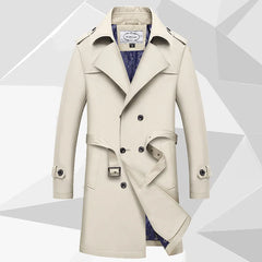 2024 Men's Long Trench Jacket Coats Spring Autumn British Style