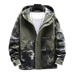 Men Camouflage Hoodie Jacket Harajuku Jacket Autumn Winter Windbreaker