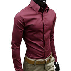 Elegant  Shirt Washable Men's Slim Fit Cotton Business Shirt Slim Fit