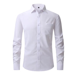 Men's Red Dress Shirts 2023 Spring New Regular Fit Long Sleeve Shirt