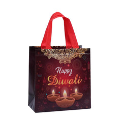 4Pcs Happy Diwali Theme Gift Packing Bag Non-Woven Shopping Tote Bag