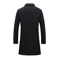 Single Breasted Lapel Long Coat Jacket Fashion Autumn Winter Casual