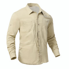 Men's Fishing Shirts Casual Cargo Hiking Shirt Long Sleeve UPF 50+