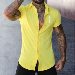 Men's Social Shirt Men's Short Sleeve T-shirt 2023 Fashion Poker K