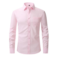 Men's Red Dress Shirts 2023 Spring New Regular Fit Long Sleeve Shirt