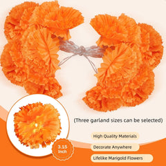 2-10Pack Marigold Garland Lighted Artificial Marigold Flowers String