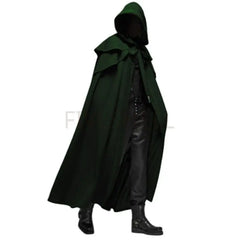 Medieval Vintage Hooded Loose Black Cloak Coats Windproof Trench Chic