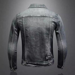 Men's Vintage Denim Jacket High Street Trend Loose Street Riding Biker