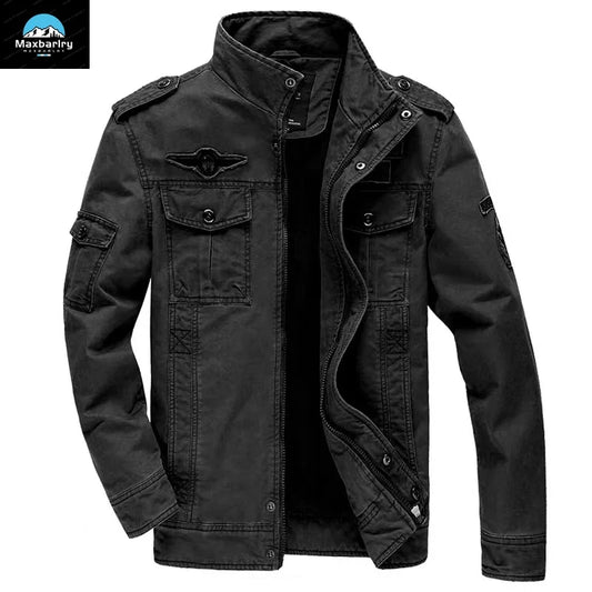 6XL Men's MA-1 Cargo Jacket Autumn Winter Cotton Tactical Unload
