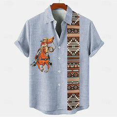 Linen shirt tribal ethnic men's riding shirt linen shirt casual summer