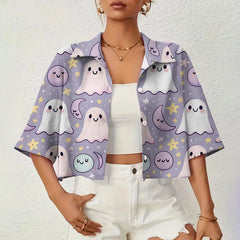 Loose And Breathable Women's Lapel Shirt High Quality Halloween Style