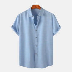 Green Cotton Linen Shirt Men 2023 Summer Brand Short Sleeve Casual