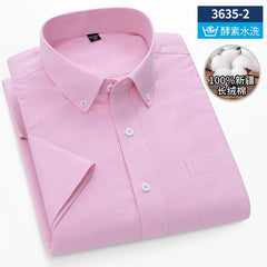 Summer High Quality 100% Cotton  Men Shirts Short Sleeve Dress Shirts