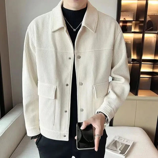 2024 New Spring and Autumn Fashion Simple Oversized Polo Pocket Long