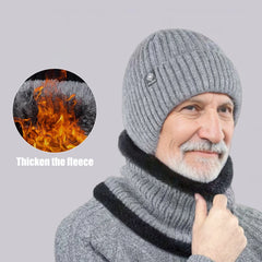 Outdoor Men Winter Knitted Hat Plush Warmth Peaked Cap Earmuff Casual