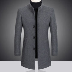 2023 Fashion New Men's Leisure Boutique Business Solid Color Slim Wool