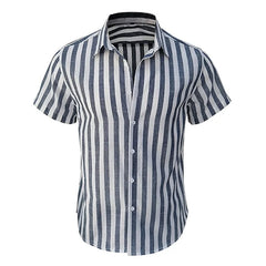 Alternating striped men's shirts Summer minimalist shirts Beach casual