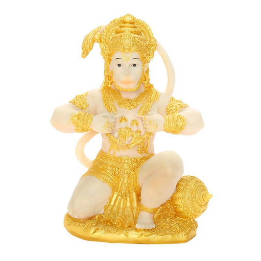 Gold Hanuman Statue Indian Lord Sculpture India Figurine Collection