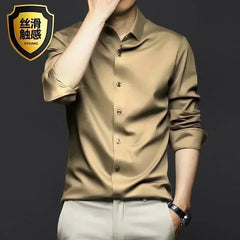 Men's White Shirt Long Sleeve Non iron Business Dress Slim Fit Korean