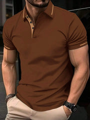 Best Selling Men Short Sleeve Polo Shirt Turn Down Collar Button Pure