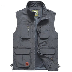 Mens Mesh Vest Multi Pocket Quick Dry Fishing Hiking Sleeveless Jacket