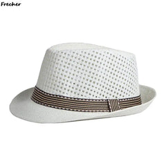 British Men Beach Sun Hats Summer Cowboy Fedora Retro Jazz Hat