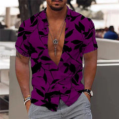 2024 Summer Hawaiian Men's Shirt Vacation Daily Slim-fit Top Gym